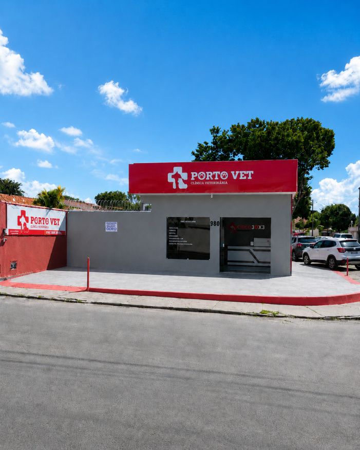 Fachada da Porto Vet Clínica Veterinária em Porto Seguro